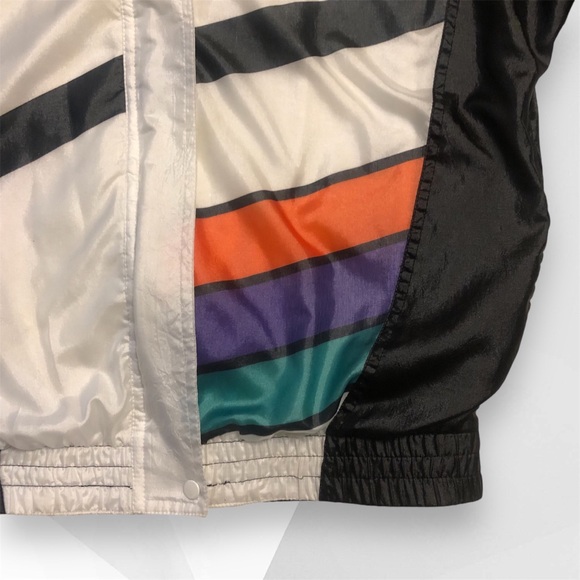 80’s Colorblock Tennis Windbreaker Zip Bomber Athletic Jacket Medium by Tail - Picture 5 of 7